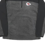 NFL Mens Black & Grey Pullover Patterned 1/4 Zip Jumper XL NFL Logo