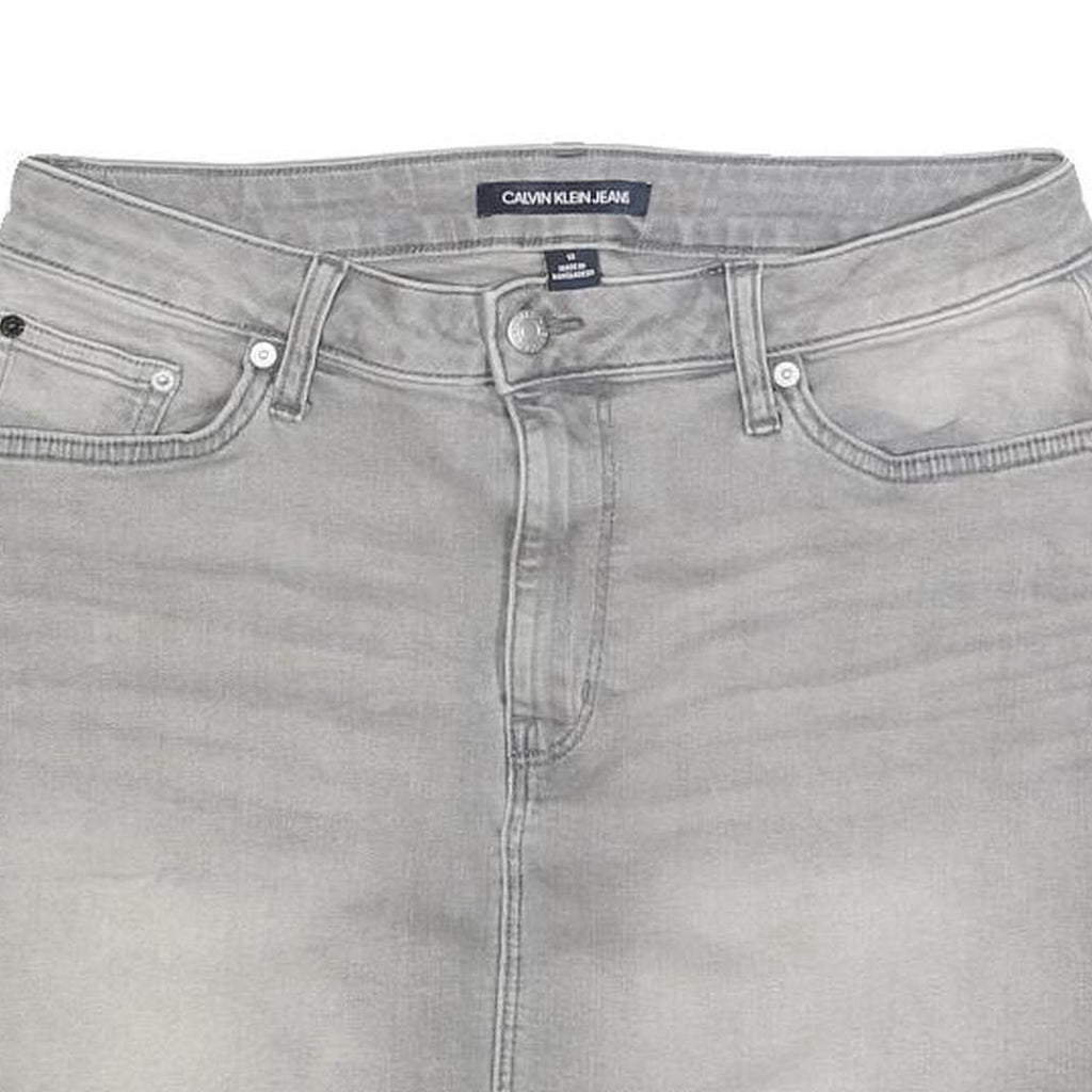 CALVIN KLEIN JEANS Womens Grey Denim Mini Skirt Cotton Blend M Casual Stylish