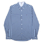 TOMMY HILFIGER Mens Blue Check Shirt M Button Down Cotton Blend Casual