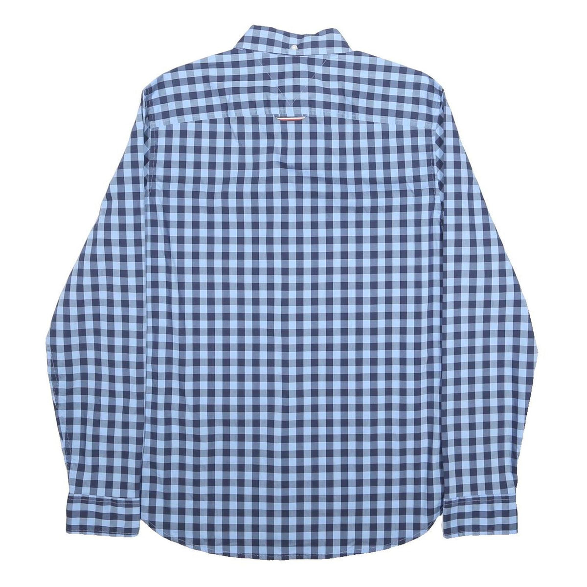 TOMMY HILFIGER Mens Blue Check Shirt M Button Down Cotton Blend Casual