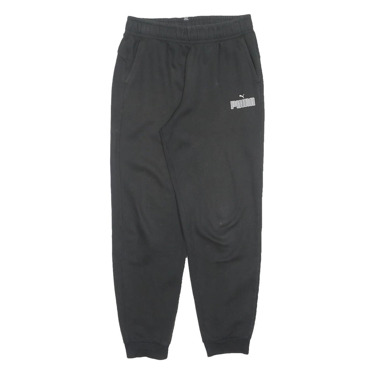 PUMA Boys Joggers Black Classic Tapered 15-16Y W28 L28 Cotton Blend