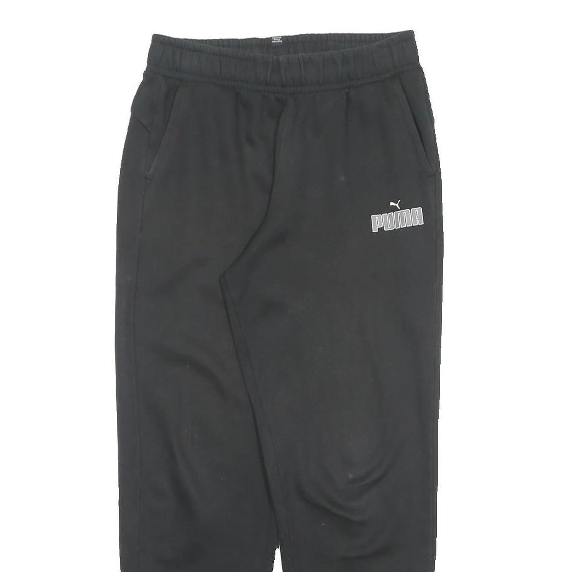 PUMA Boys Joggers Black Classic Tapered 15-16Y W28 L28 Cotton Blend
