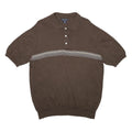 NAUTICA Mens Brown & Grey Short Sleeve Polo Shirt XL Striped Cotton Classic