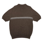 NAUTICA Mens Brown & Grey Short Sleeve Polo Shirt XL Striped Cotton Classic