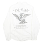 DKNY Mens White S Cotton Blend Casual Shirt East Village Print