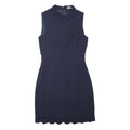OASIS Womens Navy Fit & Flare Cotton Blend Sleeveless Mini Dress UK 8 Scallop