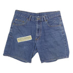 Womens Blue Cotton Denim Casual Shorts M W34 Comfortable Classic Fit Workwear