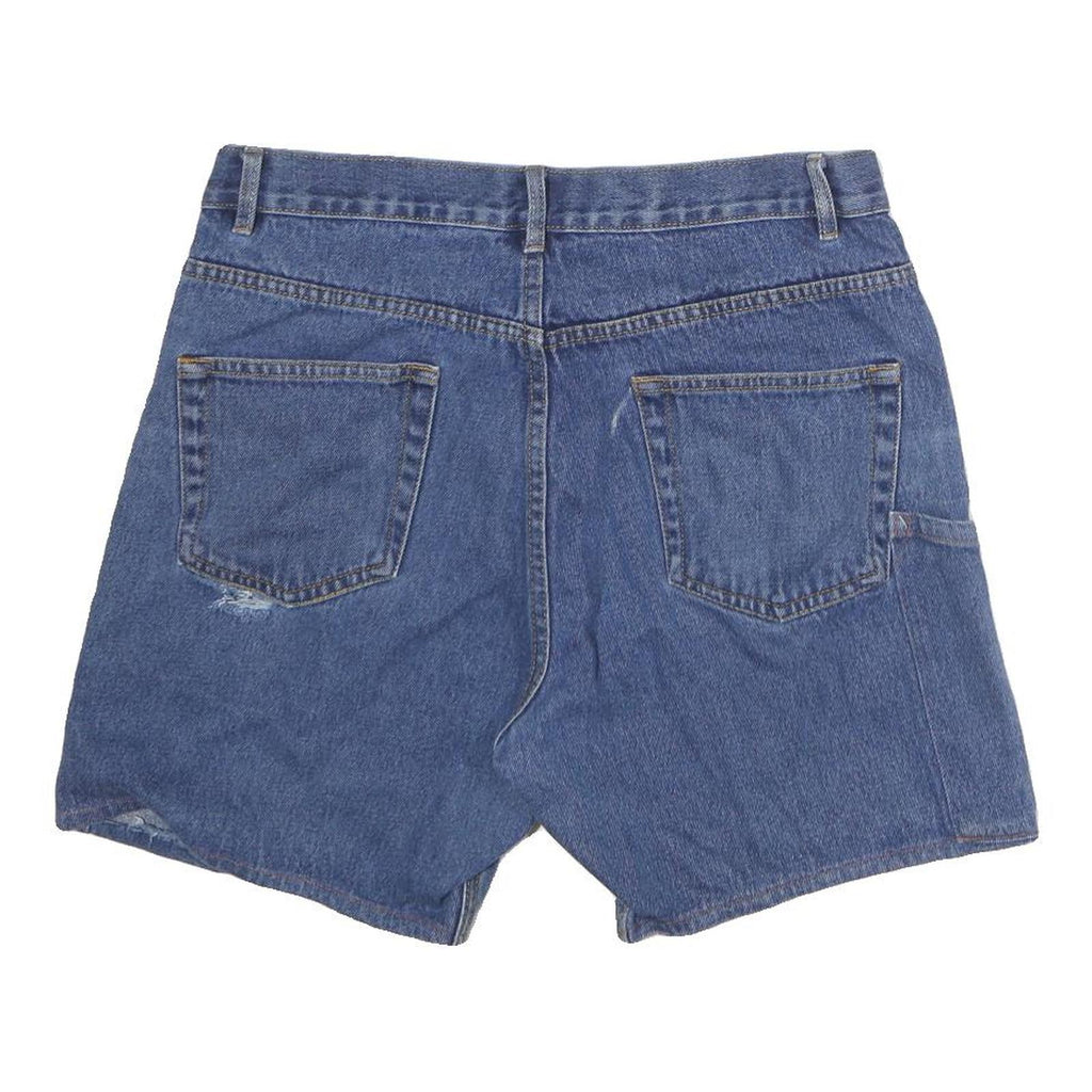 Womens Blue Cotton Denim Casual Shorts M W34 Comfortable Classic Fit Workwear