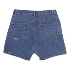 Womens Blue Cotton Denim Casual Shorts M W34 Comfortable Classic Fit Workwear