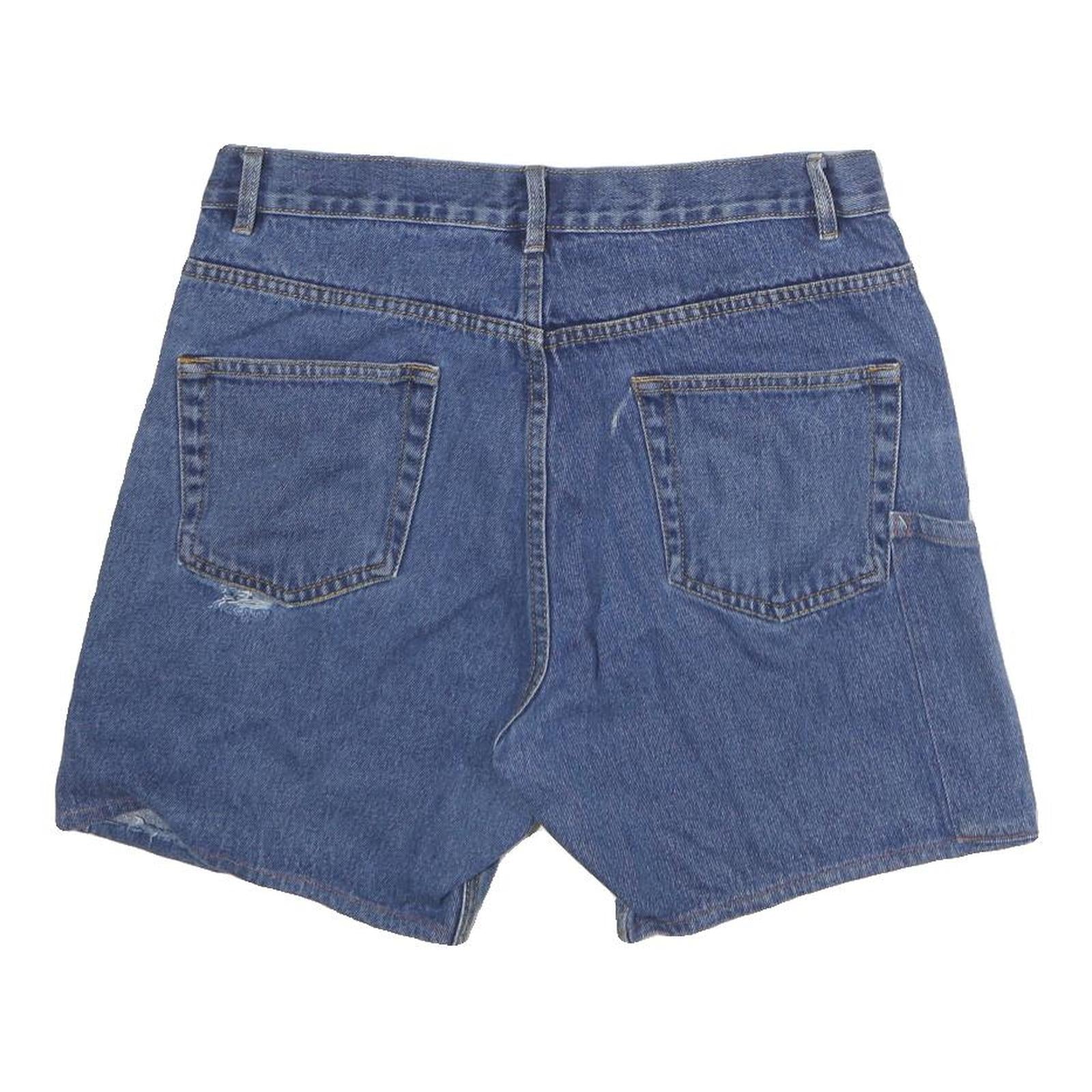 Womens Blue Cotton Denim Casual Shorts M W34 Comfortable Classic Fit Workwear