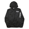 PUMA Mens Black Polyester Jacket S Zip Hoodie Logo Printed Athletic Casual