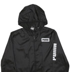 PUMA Mens Black Polyester Jacket S Zip Hoodie Logo Printed Athletic Casual
