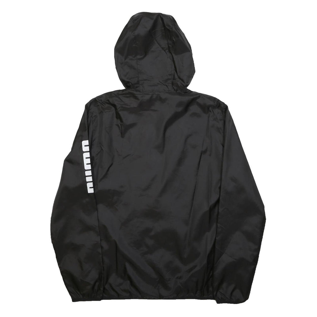 PUMA Mens Black Polyester Jacket S Zip Hoodie Logo Printed Athletic Casual