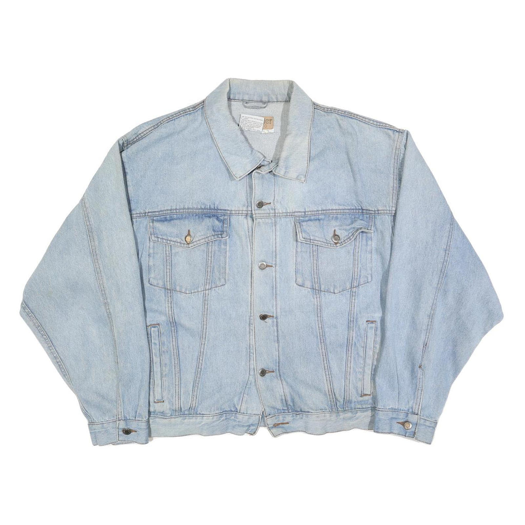 WRANGLER Mens Blue Denim Jacket 2XL Cotton Classic Button Closure Casual