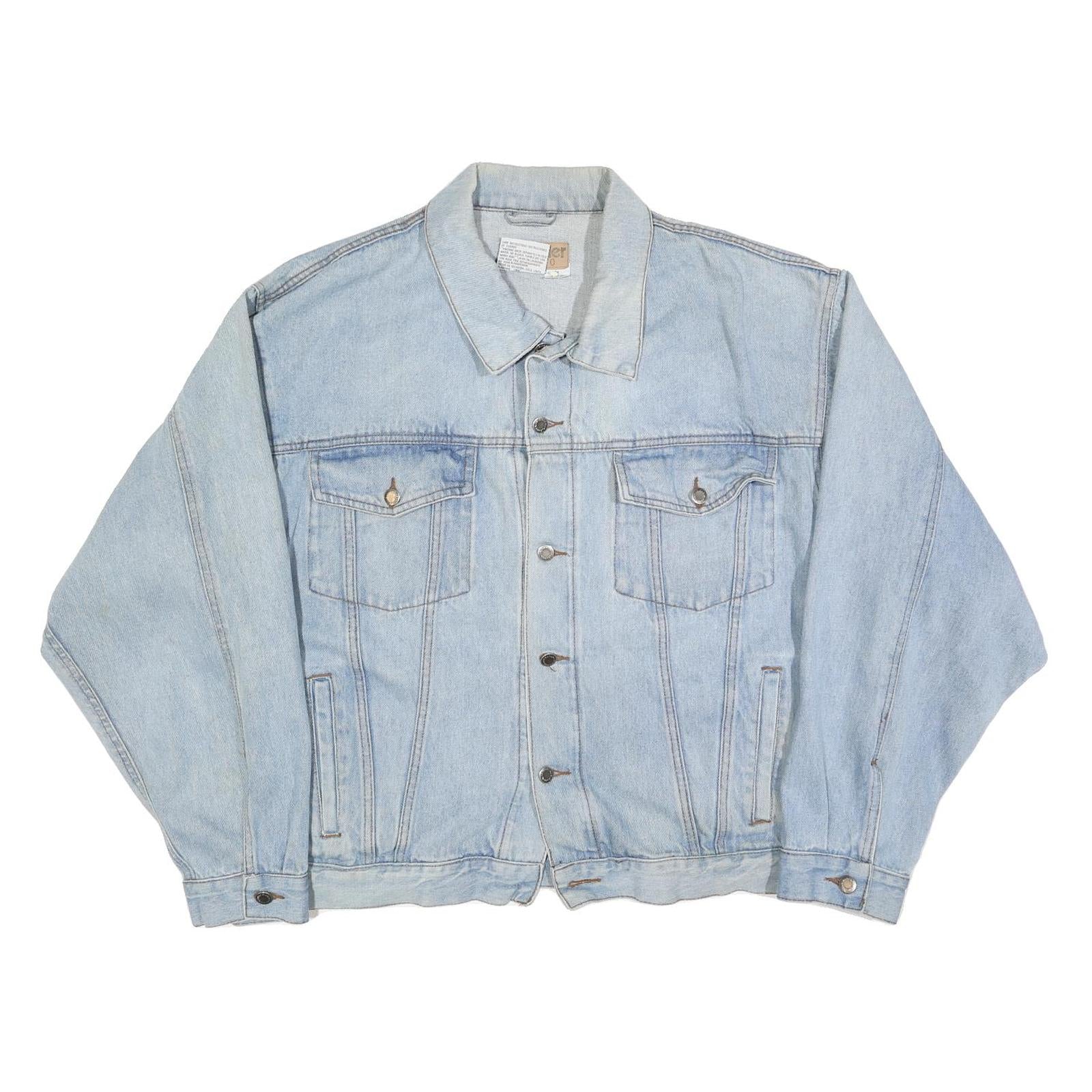 WRANGLER Mens Blue Denim Jacket 2XL Cotton Classic Button Closure Casual