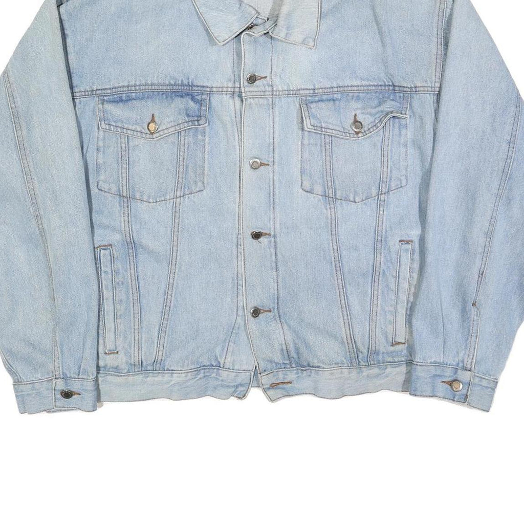 WRANGLER Mens Blue Denim Jacket 2XL Cotton Classic Button Closure Casual