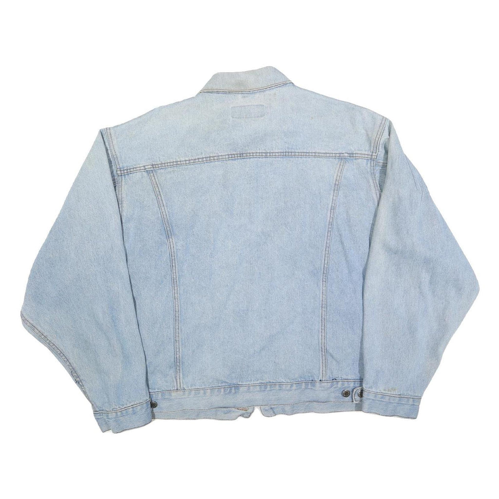 WRANGLER Mens Blue Denim Jacket 2XL Cotton Classic Button Closure Casual