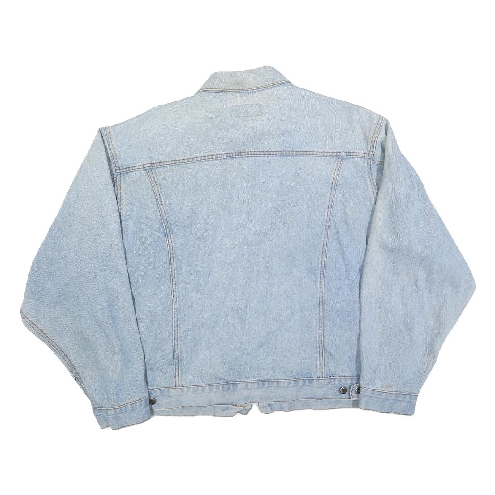 WRANGLER Mens Blue Denim Jacket 2XL Cotton Classic Button Closure Casual