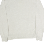 CHAPS Mens Cream Button Up Plain Crew Neck Basic Knit Jumper L Cotton