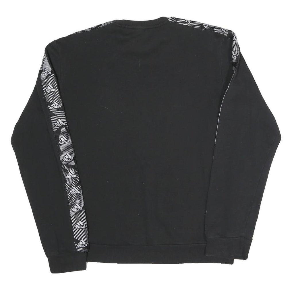 ADIDAS Mens Black Sweatshirt S Crew Neck Cotton Blend Sportswear
