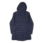 MICHAEL KORS Mens Navy Blue Quilted Jacket S Polyester Blend Zip Hooded Stylish