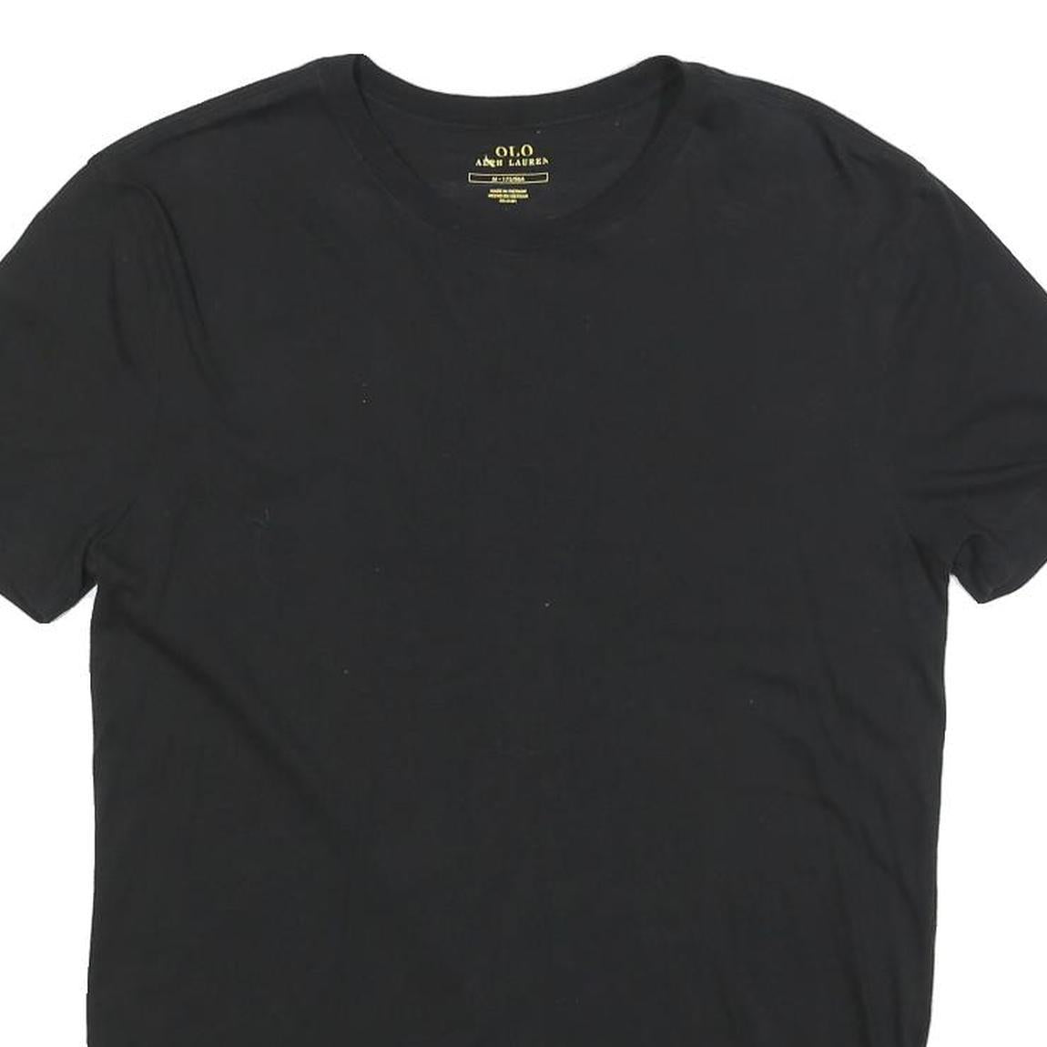 POLO RALPH LAUREN Mens Black Classic T-Shirt M Short Sleeve Crew Neck Cotton