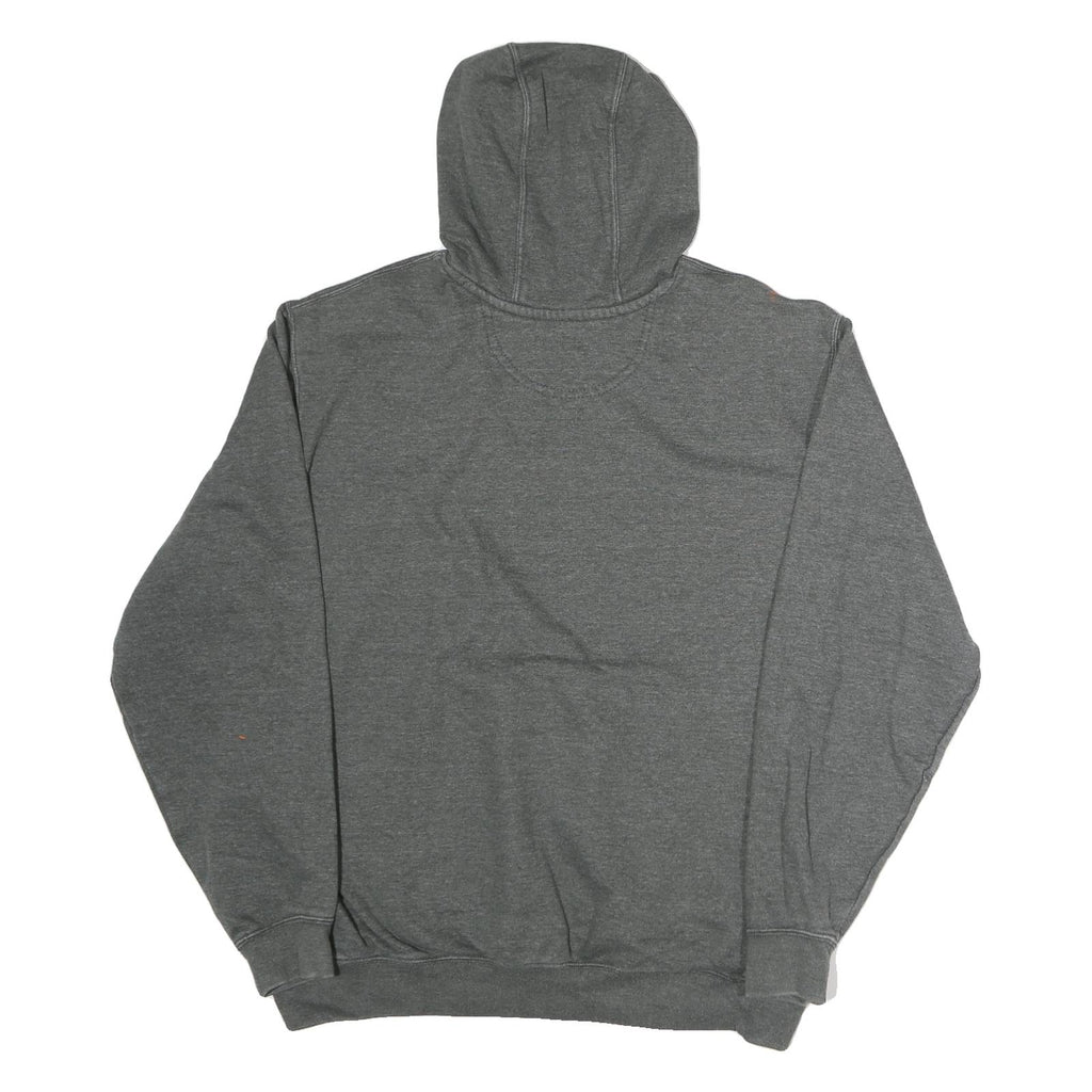 CARHARTT Mens Grey Hoodie L Cotton Logo Workwear Pullover Sweatshirt