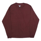 CHAMPION Mens Maroon Long Sleeve Crew Neck T-Shirt Cotton Blend L