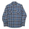 JACHS Mens Blue & White Check Shirt S Cotton Long Sleeve Casual Flannel