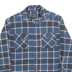 JACHS Mens Blue & White Check Shirt S Cotton Long Sleeve Casual Flannel