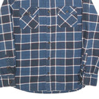 JACHS Mens Blue & White Check Shirt S Cotton Long Sleeve Casual Flannel