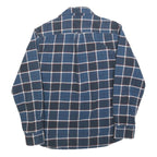 JACHS Mens Blue & White Check Shirt S Cotton Long Sleeve Casual Flannel