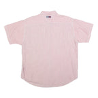 TOMMY JEANS Mens Red & White Stripe Shirt L Button Down Chest Pocket Casual