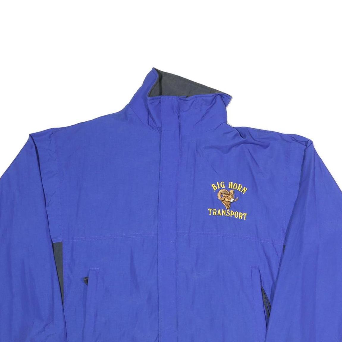 Mens Blue Polyester Blend Transport Logo Zip Jacket L Plain Workwear Casual