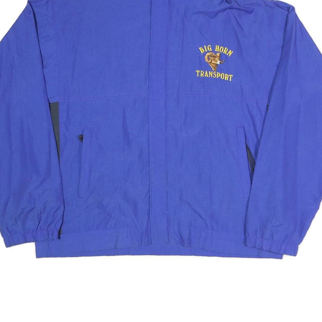 Mens Blue Polyester Blend Transport Logo Zip Jacket L Plain Workwear Casual