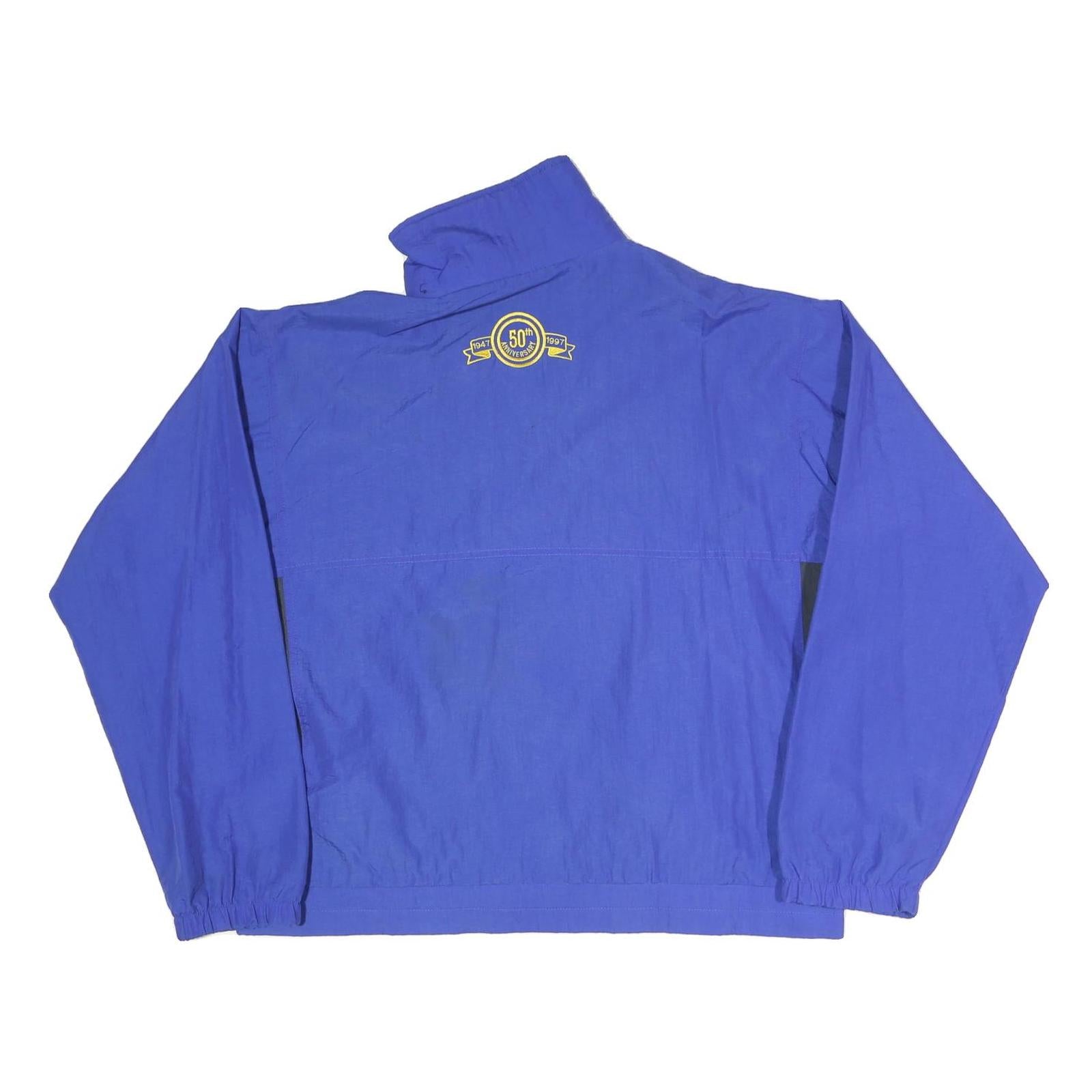 Mens Blue Polyester Blend Transport Logo Zip Jacket L Plain Workwear Casual