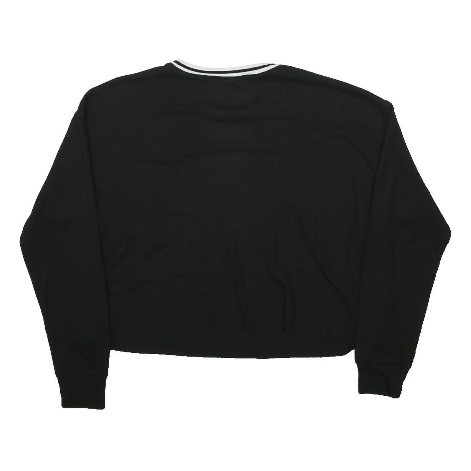 HOLLISTER Womens Black Plain Pullover Crew Neck Basic Knit XS Slim Jumper