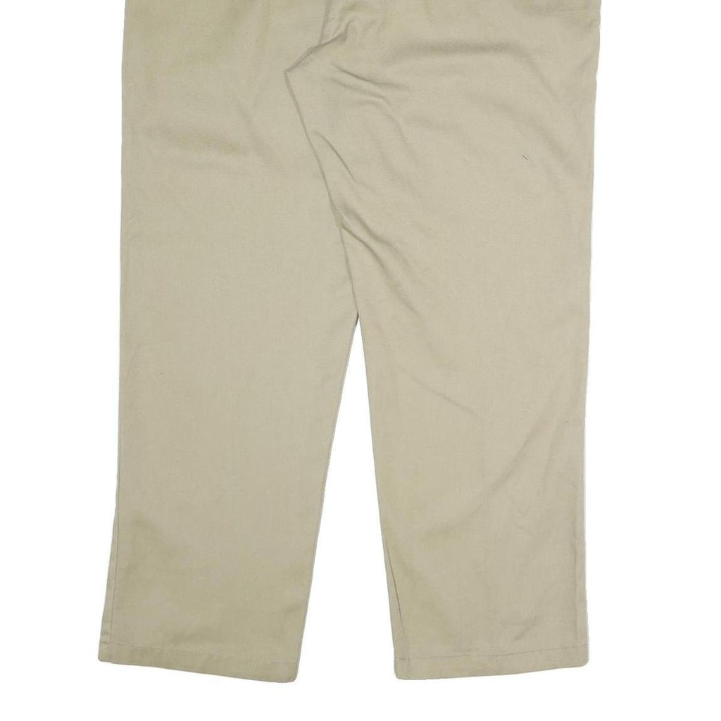 DICKIES Mens Polyester Blend Beige Classic Zip Trousers W40 L30 Workwear