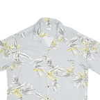 UTY Mens Blue & Yellow Floral Shirt XL Short Sleeve Button Pocket Casual Summer