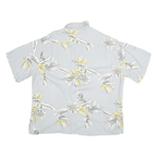 UTY Mens Blue & Yellow Floral Shirt XL Short Sleeve Button Pocket Casual Summer