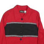 SAG HARBOR Womens Red & Black Button Jacket L Polyester Blend Retro Classic