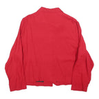 SAG HARBOR Womens Red & Black Button Jacket L Polyester Blend Retro Classic