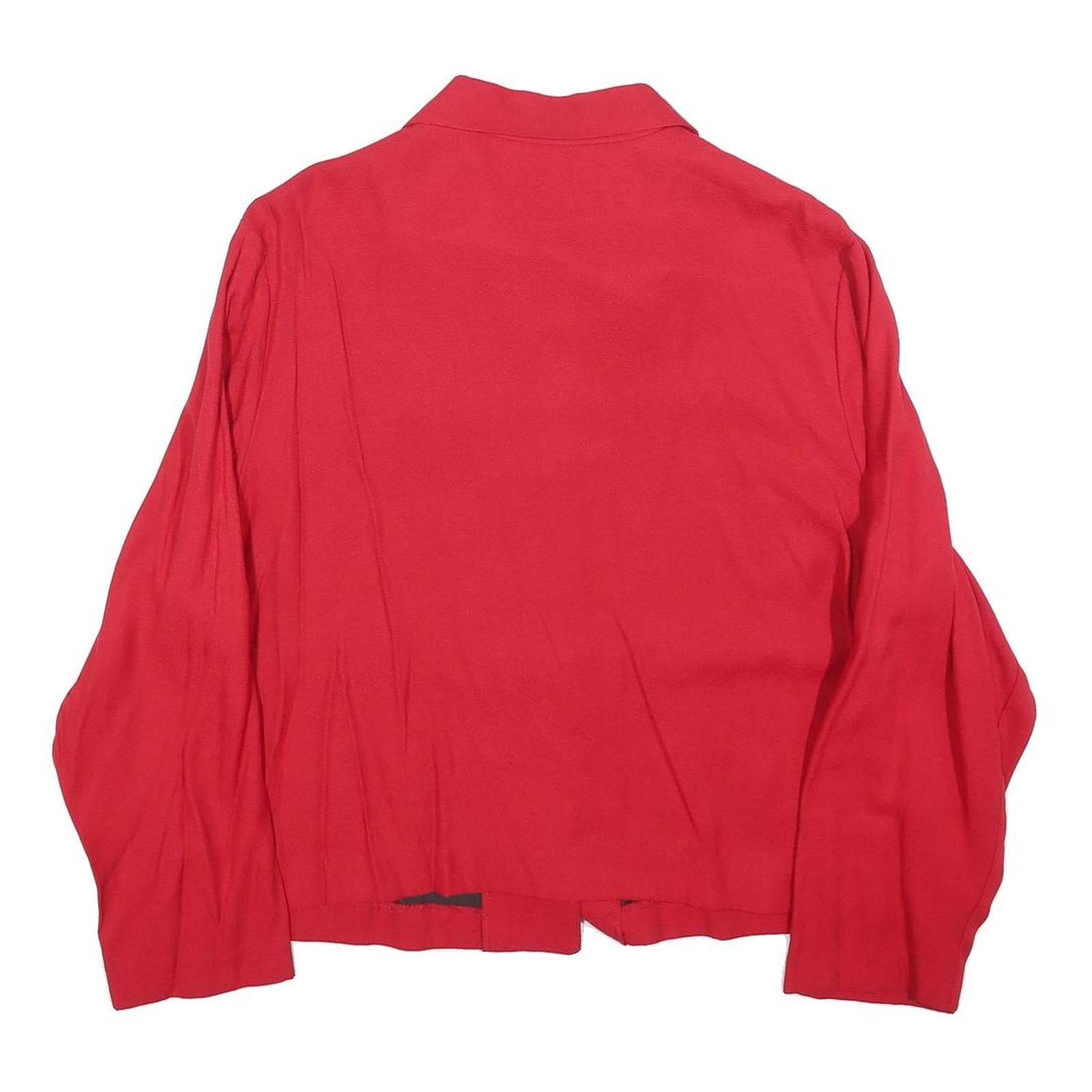 SAG HARBOR Womens Red & Black Button Jacket L Polyester Blend Retro Classic