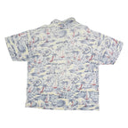 BANANA REPUBLIC Mens White & Blue Sailing Print Short Sleeve Polo Shirt L Casual