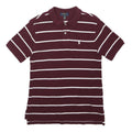 POLO RALPH LAUREN Boys Maroon & White Striped Short Sleeve Polo Shirt L Cotton