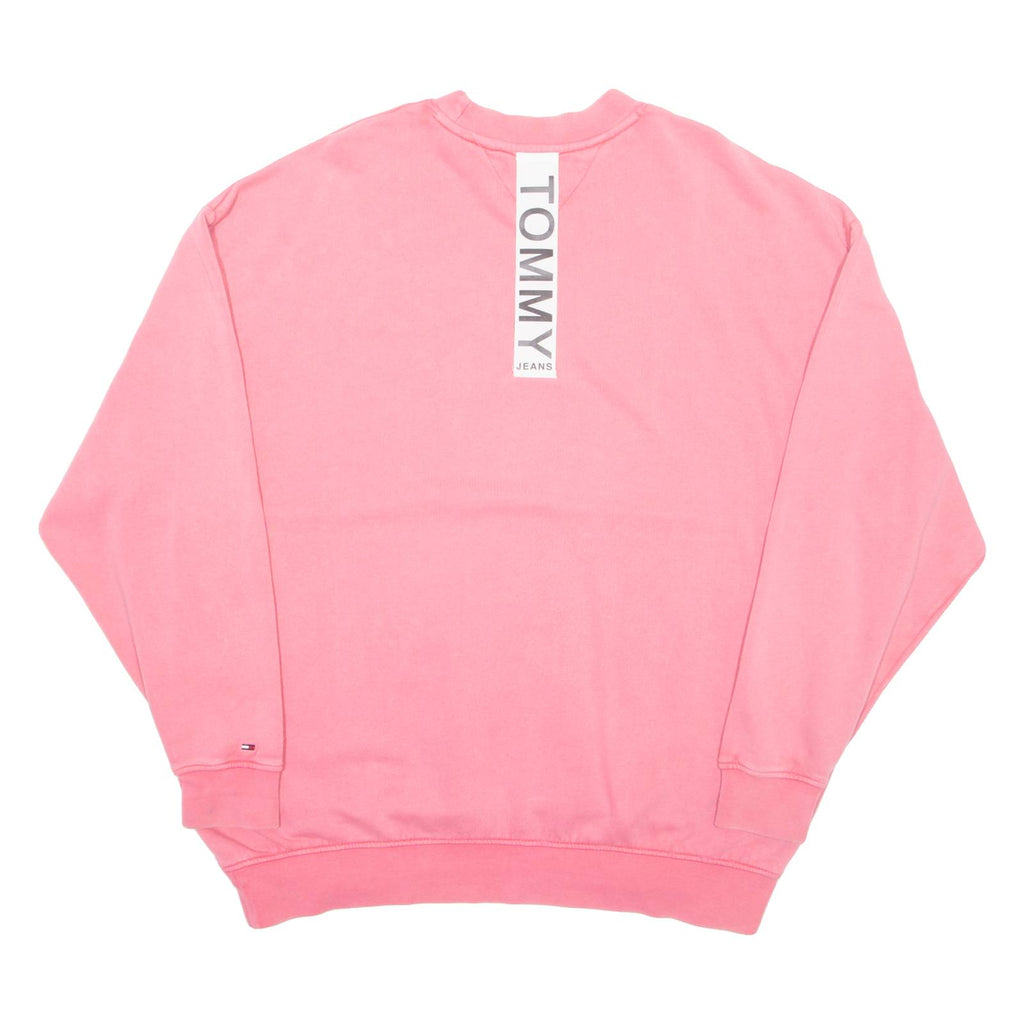 TOMMY HILFIGER Oversized Womens Sweatshirt Pink Crew Neck M