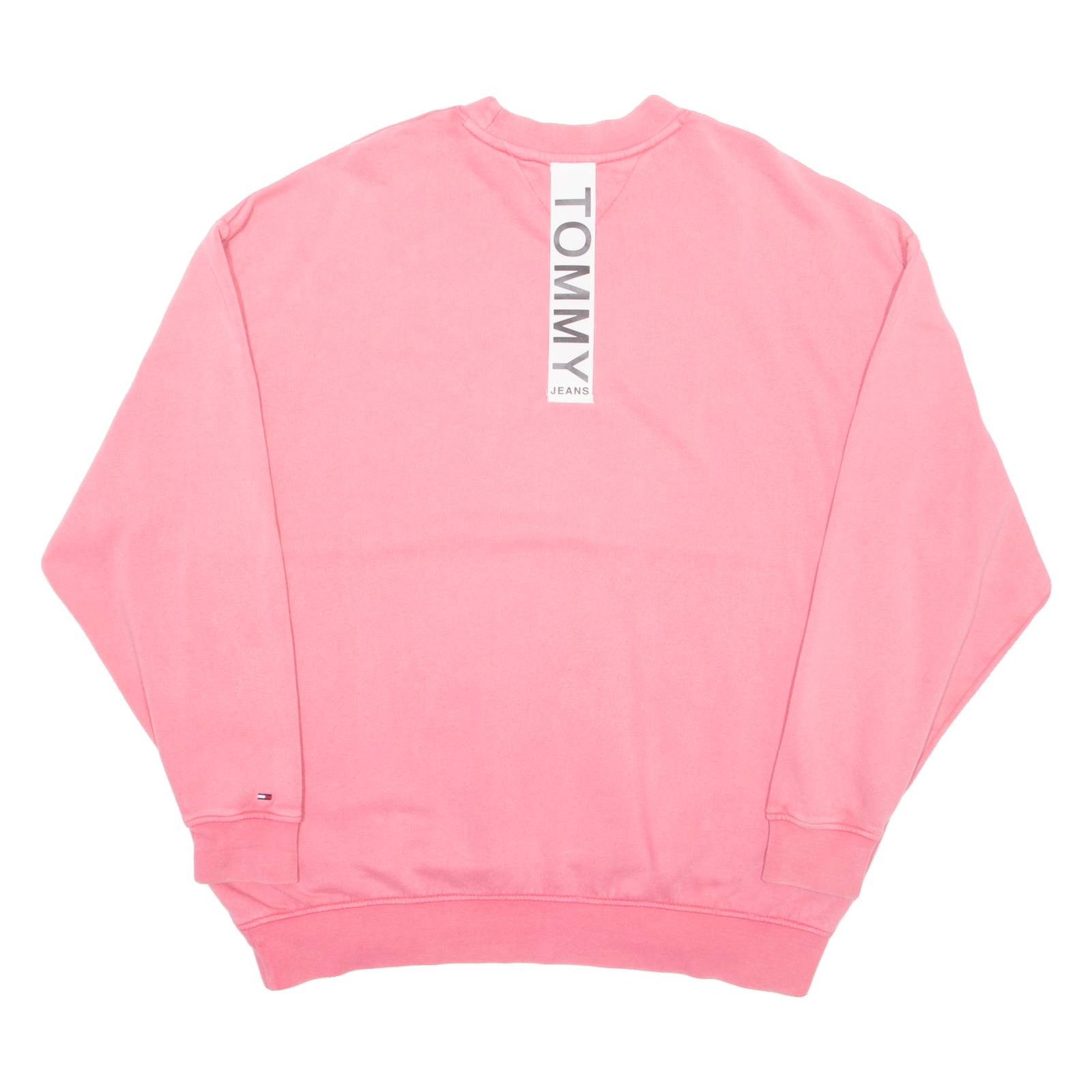 TOMMY HILFIGER Oversized Womens Sweatshirt Pink Crew Neck M