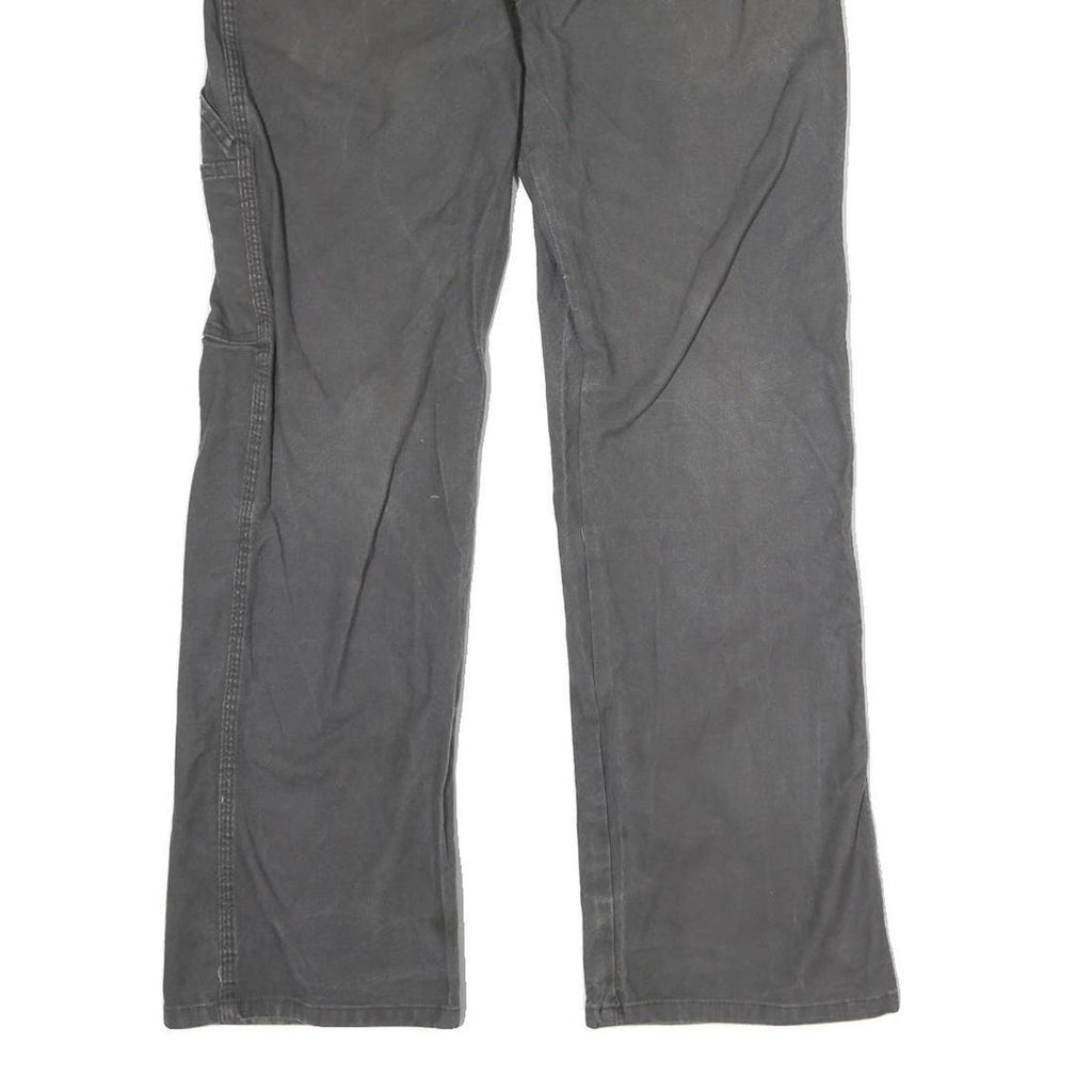 DICKIES Mens Cotton Black Regular Straight Trousers W32 L30 Workwear Zip Closure