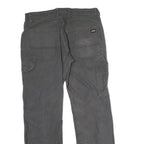DICKIES Mens Cotton Black Regular Straight Trousers W32 L30 Workwear Zip Closure