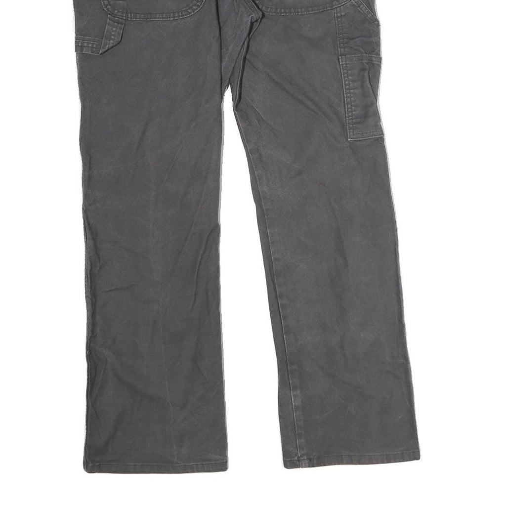 DICKIES Mens Cotton Black Regular Straight Trousers W32 L30 Workwear Zip Closure